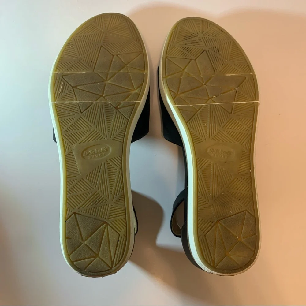 Dr. Scholl's Black Platform Wedge Sandals Women's Size 8.5